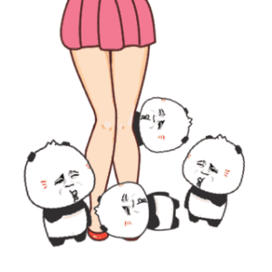 四只熊猫一群熊猫吹裙子