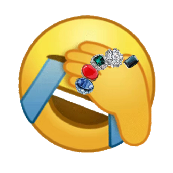 Emoji戴戒指捂脸哭笑不得 