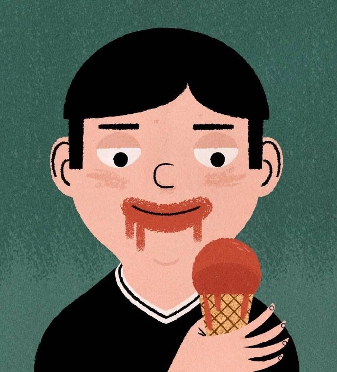 吃冰淇淋男生头像 