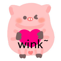 猪猪表情包 wink爱心 