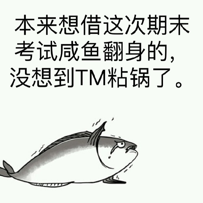 本来想借这次期末考试咸鱼翻身的，没想到 TM 粘锅了。 