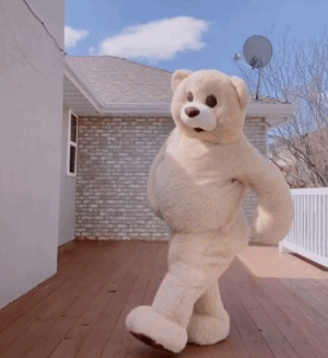 小熊跳舞动图 