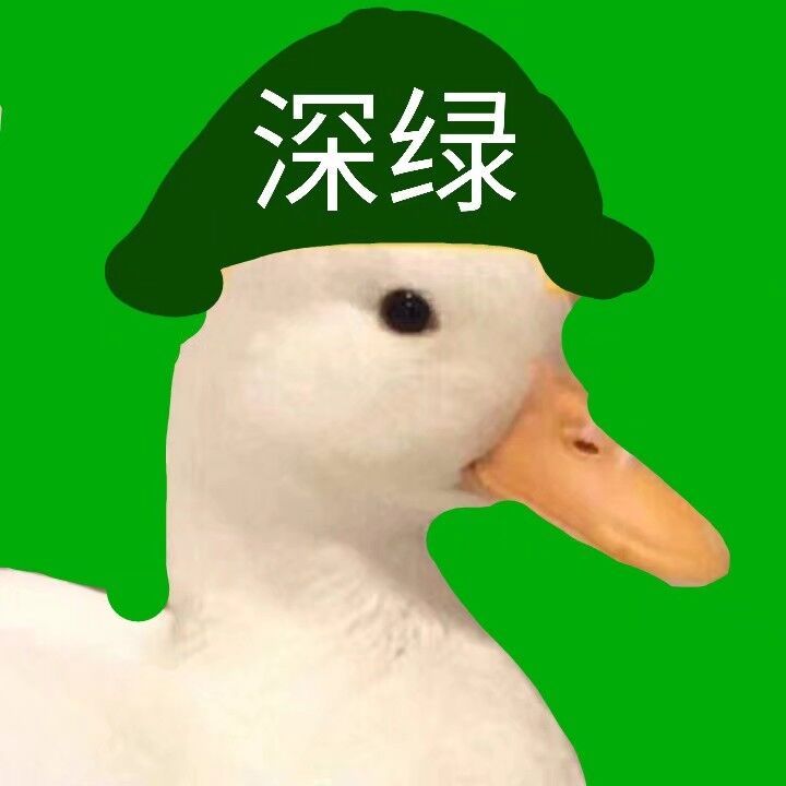 深绿色的鸭子帽子