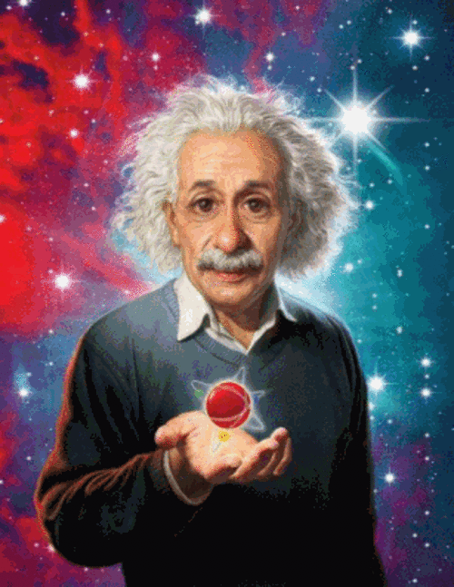 爱因斯坦手拿宇宙
