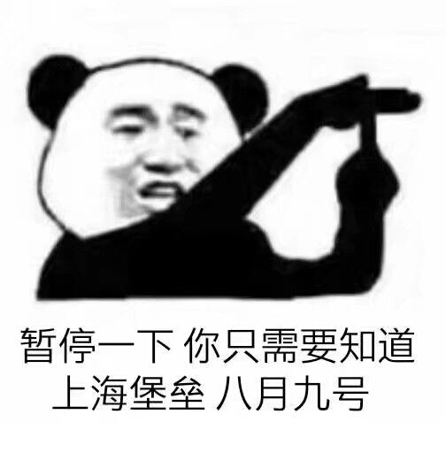 暂停一下，你只需要知道上海堡垒八月九号（熊猫头）