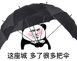 这座城，多了很多把伞 - 熊猫头撑伞表情包 ​